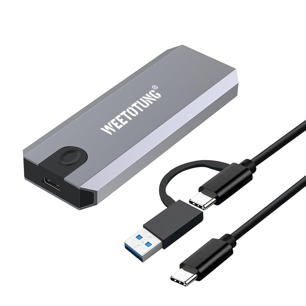 M.2 NVMe Tool-Free External HDD Enclosure Adapter - WEETOTUNG USB 3.1 Gen2 PCIE SSD Case Drive - Support M and B&M Keys for 2230/2242/2260/2280 SSD