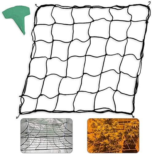 Homneer 2-Pack Grow Tent Net, w/ 15 Pcs Plant Labels, Fits 4'x4' 8'x4' and More Size