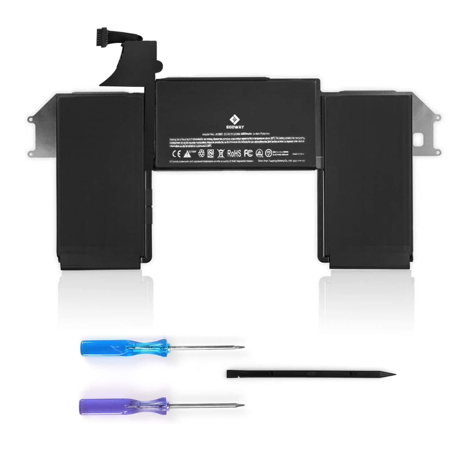 E EGOWAY A1965 Laptop Battery Compatible with MacBook Air 13 inch A1932 A2179 2018 2019 2020 Version (11.4V 55Wh/4800mAh)