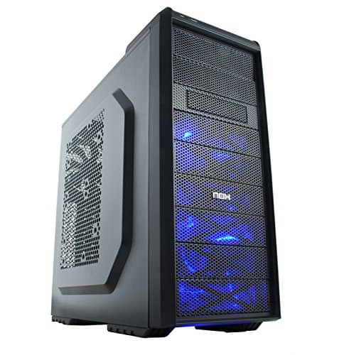 NOX NXCBAYSX – Desktop Computer Case (LED Indicators, USB 3.0), Black