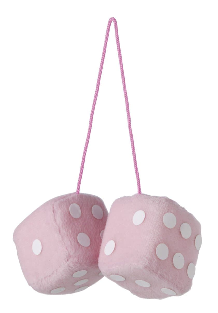 Car Van Girly Pink Hanging Furry Fluffy Dice Fuzzy Novelty Hen Party