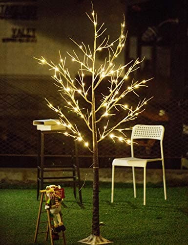 Bolylight 6ft Lighted Snow Tree LED Christmas Decorations for Home/Bedroom/Party, Outdoor and Indoor Use Warm White
