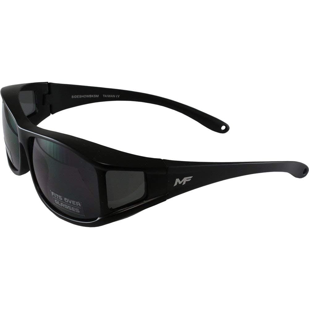 MotoFrames Sideshow Motorcycle Safety Over the Glasses Sunglasses Matte Black Frames Smoke Lenses