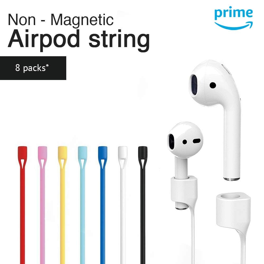 Newest AirPods Multi-Colored Sports String, Silicone Anti-Lost Strap Wire Cable Connector for AirPods [7 Colors AirPod Sports Strings]