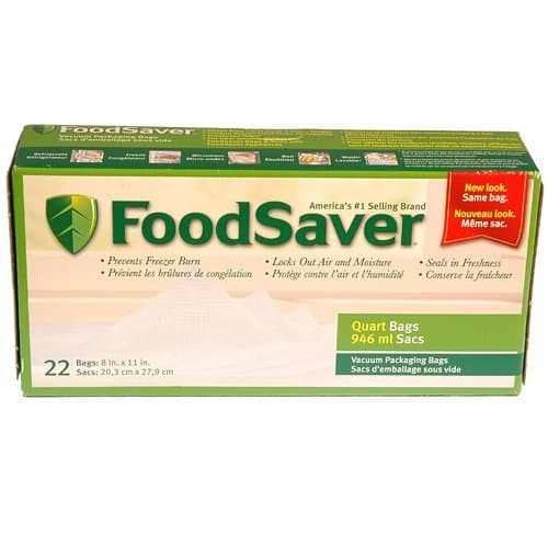 Tilia FoodSaver vacuum sealer quart size bags, 20PK.