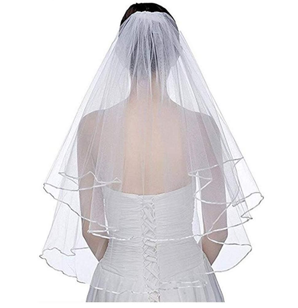 BotongWhite Ivory Bridal Veils with Comb Wedding Accessories