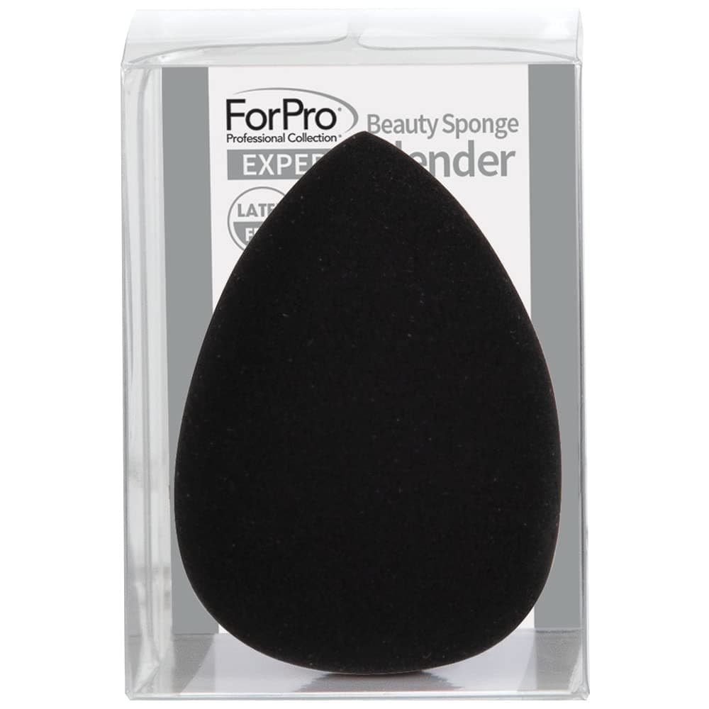 ForPro Professional Collection Expert Beauty Sponge Blender, Premium Makeup Sponge, Latex-Free, 100% Vegan & Cruelty-Free, Black