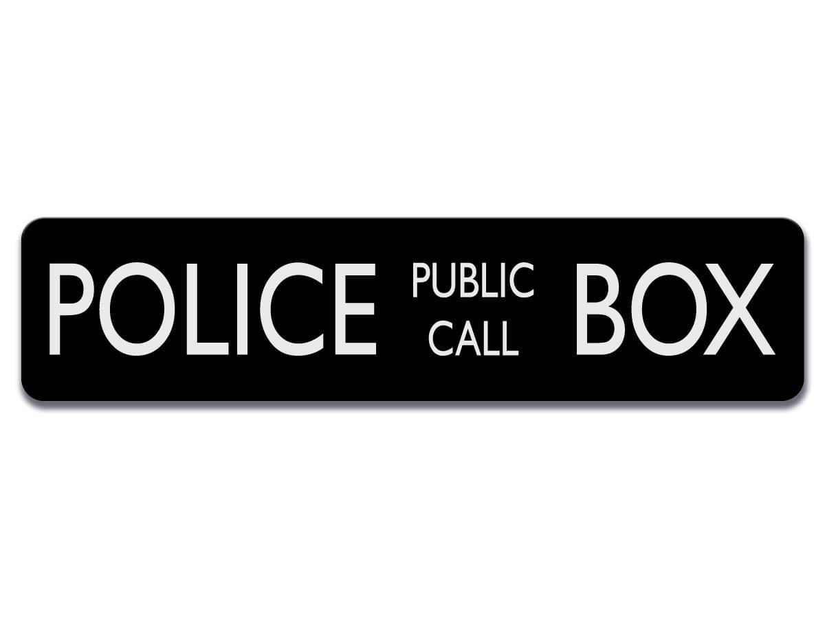 Police Public Call Box Aluminum Sign - 4 inch Tall by 17 inch Aluminum Sign
