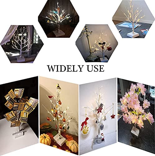 Small lighted birch tree 18in 24LED