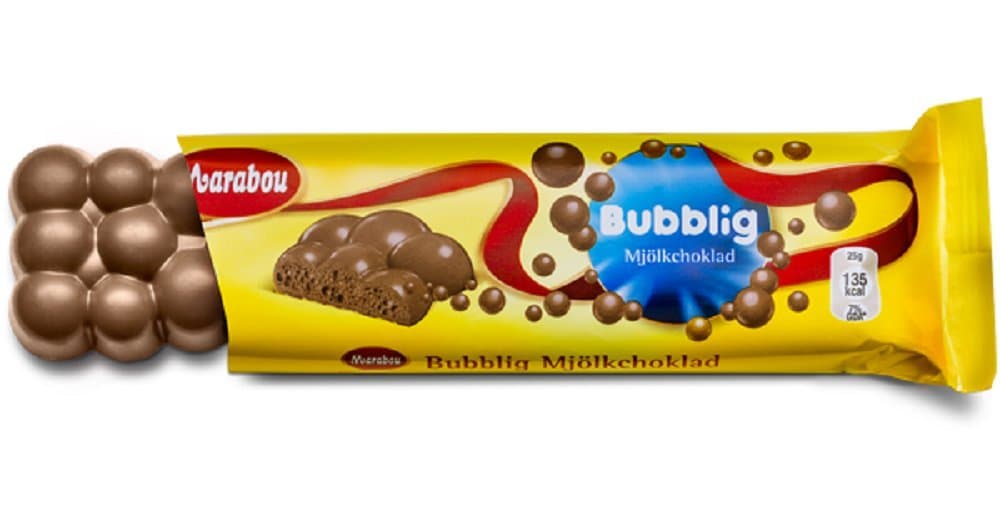 3 Bars x 60g of Marabou Bubblig - Original - Swedish - Aerated Milk Chocolate