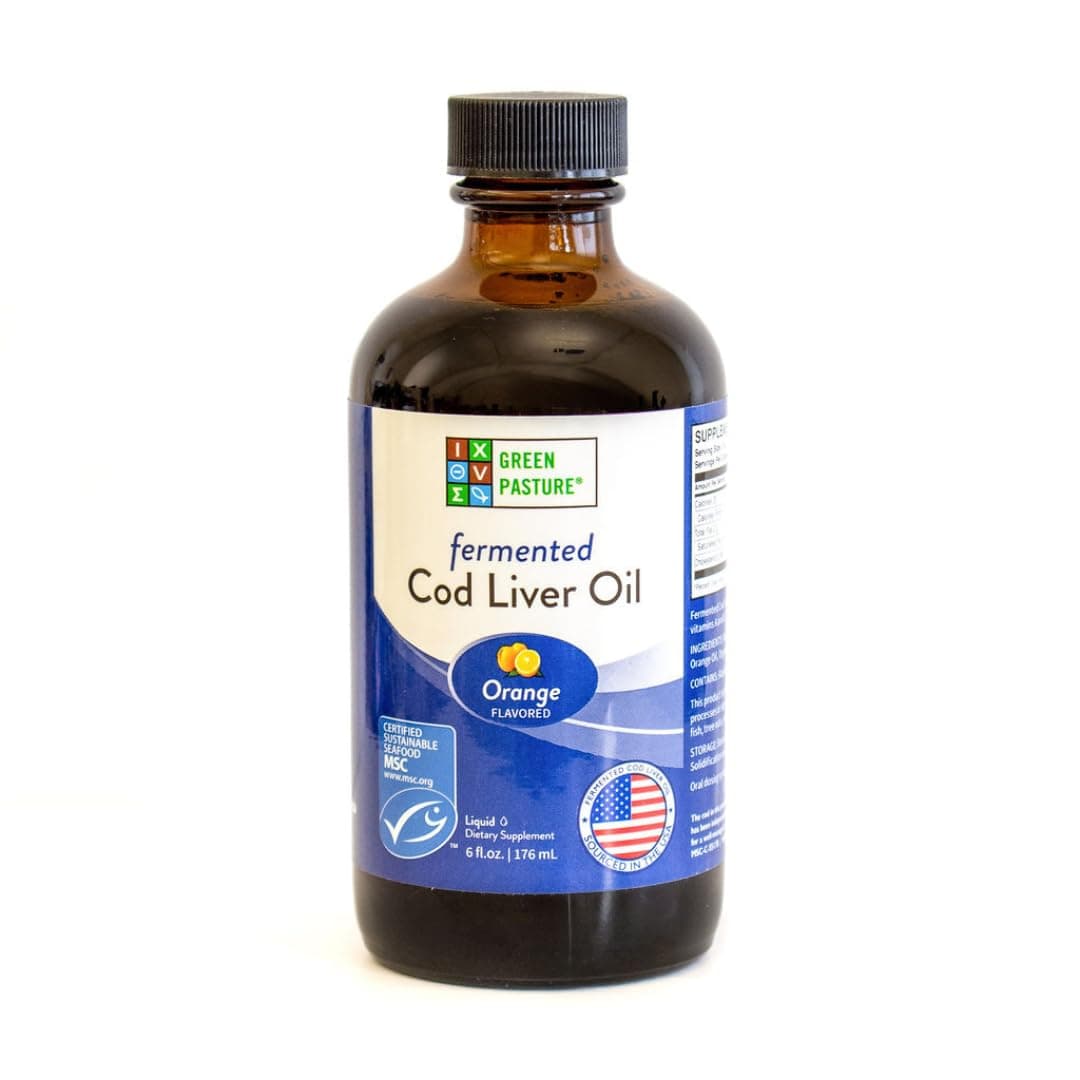 Green Pasture - Fermented Cod Liver Oil Liquid - 6 fl. oz. - Orange