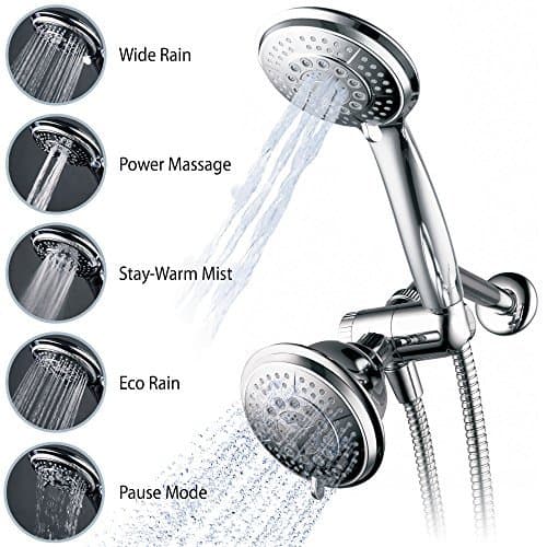 Hydroluxe Full-Chrome 24 Function Ultra-Luxury 3-way 2 in 1 Shower-Head /Handheld-Shower Combo by Hydroluxe?