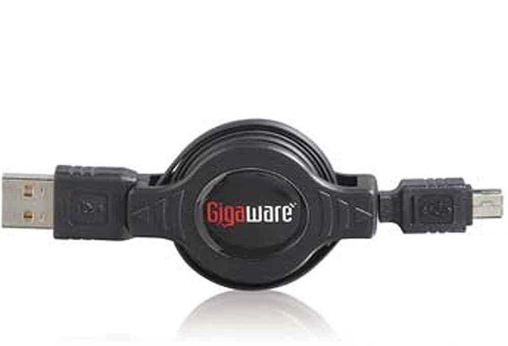Gigaware Retractable USB AM to Mini5B Cable