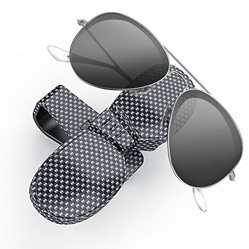 Carsemoo Car Visor Sunglass Holder, Car Sun Visor Glasses Holder Clip for Sunglasses/Eyeglass/Card/Ticke, Keep Double of Sunglasses Safe and Easy Access