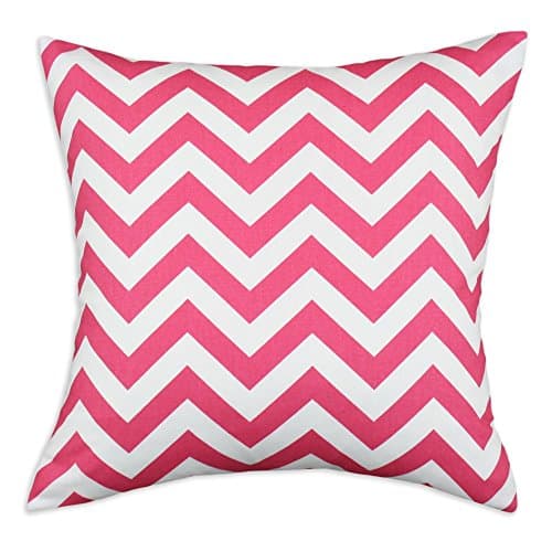 & CO Zig Zag KE Fiber Pillow, 17 by 17-Inch, Candy Pink, Set of 2