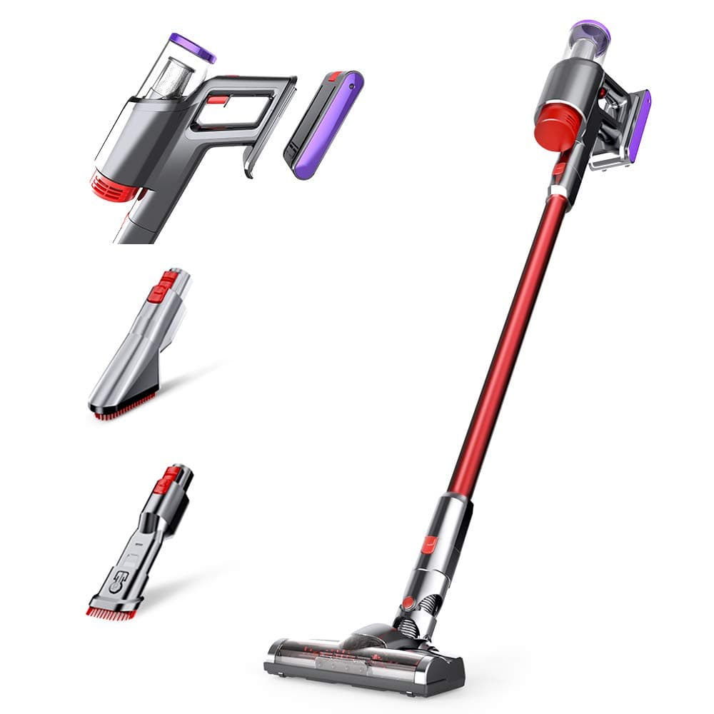 VacLife Cordless Vacuum, Vacuum Cleaner with Replaceable Battery, Stick Vacuum – Extra Filter for Washing, Powerful Vacuum Cleaner Cordless 2 in 1, Lightweight Vacuum with LED Light