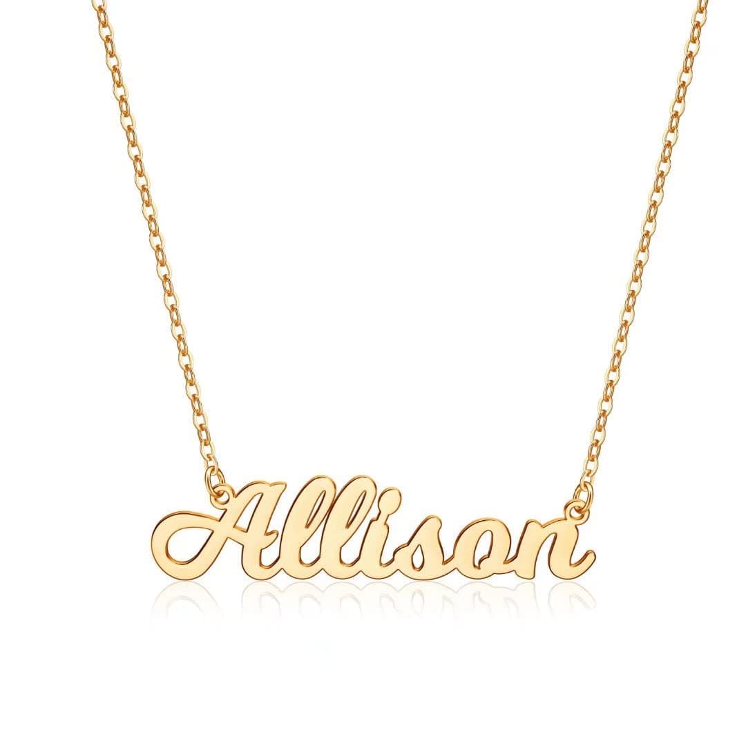 UrsteelCustom Name Necklace Personalized, 14K Gold Plated Personalized Name Necklace Dainty Name Plate Necklace Jewelry Personalized Gifts for Women