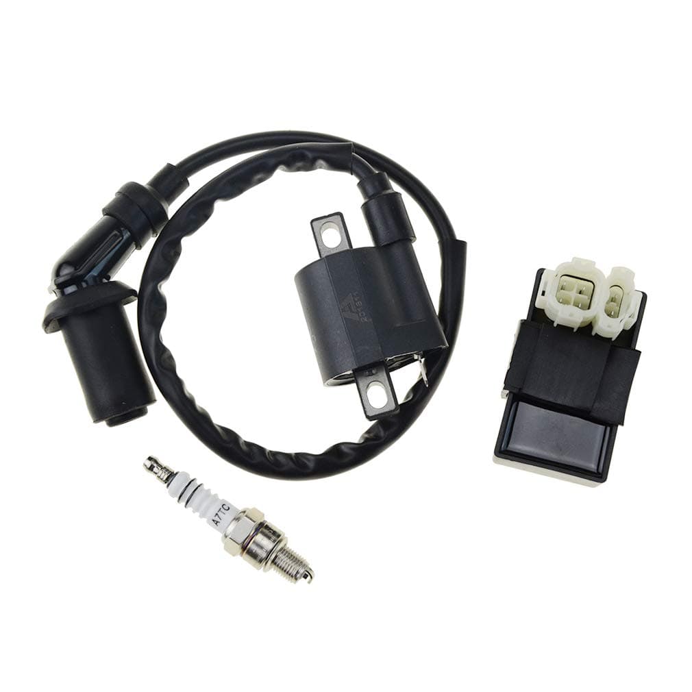 – WOOSTAR 6 Pin Ignition Coil with CDI with A7TC Spark Plug Replacement for GY6 50cc 150cc ATV Dirt Bike Scooter