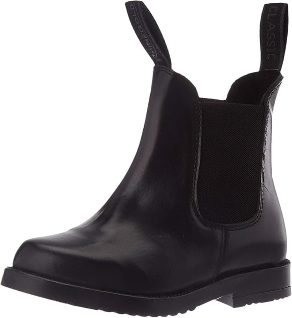 Childs Young Rider COMFEY CLASSIC LEATHER JODHPUR BOOTS - Traditional Horse Riding Boots - No Zip, Easy On/Off, Elastic Sides, Girls and Boys Equestrian Ankle Boots, Black or Brown
