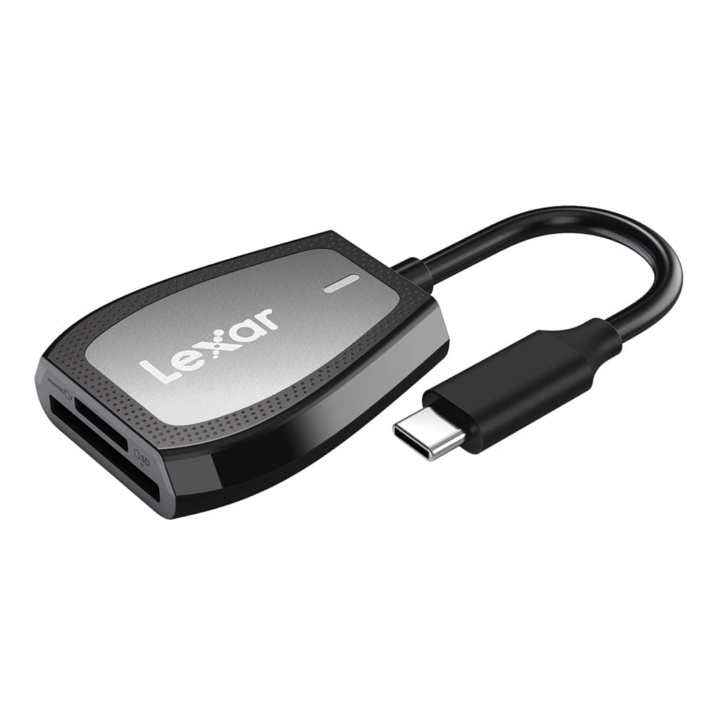 Lexar Professional USB 3.2 Type-C Dual-Slot Reader, Supports SD and microSD UHS-II Cards, Up to 312MB/s Read (LRW470U-RNHNU)