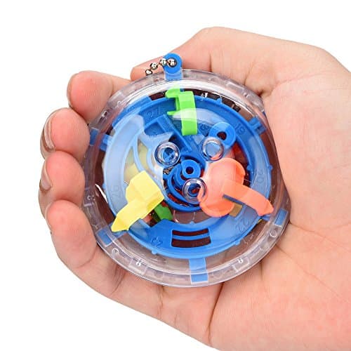 Funny 3D Mini Maze Ball, Lotus.flower Balance Barrier Magic Puzzle Game for Kids and Adults- Challenging Labyrinth with 30 Barriers Intellectual Toy Portable Key Chain Gift (Random Color)