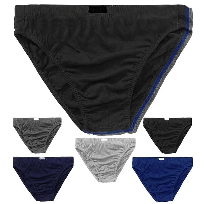 Candid Styles6,12 Pack Mens Classic Ribbed Briefs Ultra Soft Sports Cotton Blend Underwear Elasticated Multipack Underpants Assorted Colours (6/12 Packs, S-5XL)