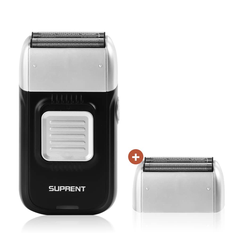 SUPRENT Foil Shaver for Men- Electric Rechargeable Balding Head Shaver- Beard Trimmer with 2 Replacement Shaver Head- Rechargeable Electric Razor, Barber Supplies- Best Gifts for Men