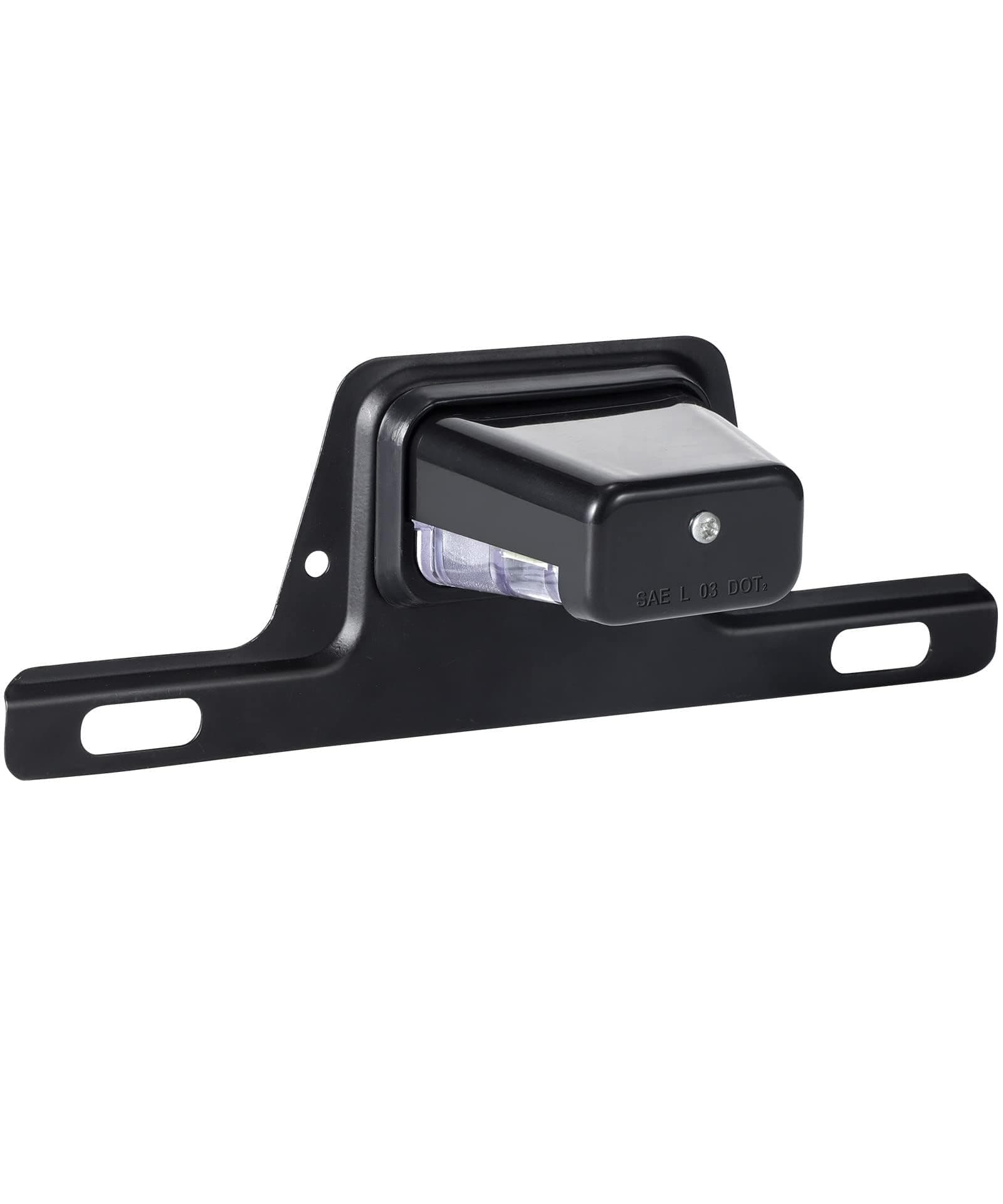 LED License Plate Light Water-proof 12V DC License Tag Light with Holder Drainage Hole Steel Bracket Mount ABS Housing PC Lens for Trailer Truck Pickup UTV ATV RV Boat 12V