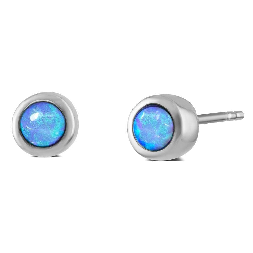 Paul Wright JewelleryPaul Wright Created Opal Earring Studs, Small Round 6mm, in 925 Sterling Silver
