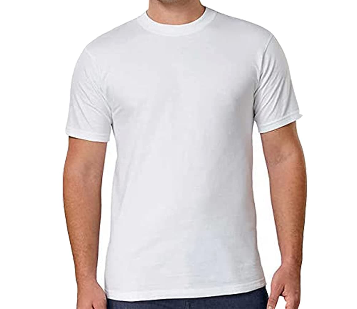 Signature Men's Crew Neck T-Shirts, White, Large