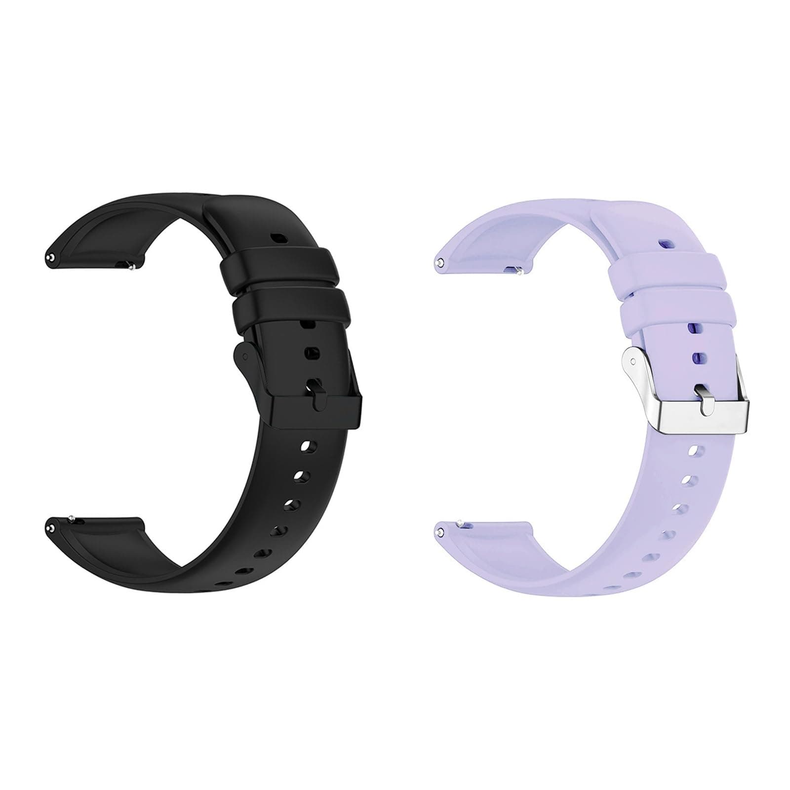 Silicone Strap, Quick Buckle Waterproof Soft Strap, Black Strap, Silver Stainless Steel Buckle, Men's and Women's Smartwatch Strap, Sport Watch Strap