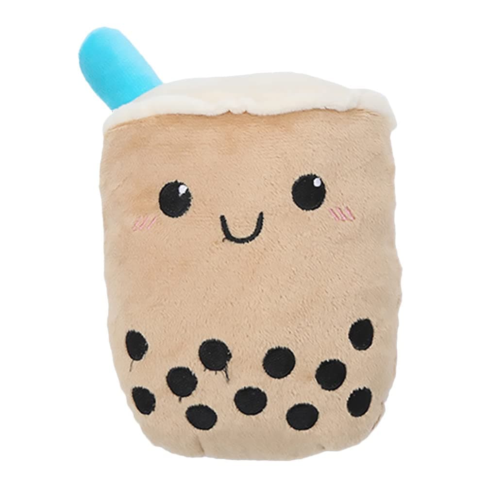 ULTECHNOVO Boba Milk Tea Dog Toy with Squeakers Stuffed Boba Bubble Tea Plush Squeaky Soft Fluffy Plush Boba Dog Toy for Pet Dog Cat