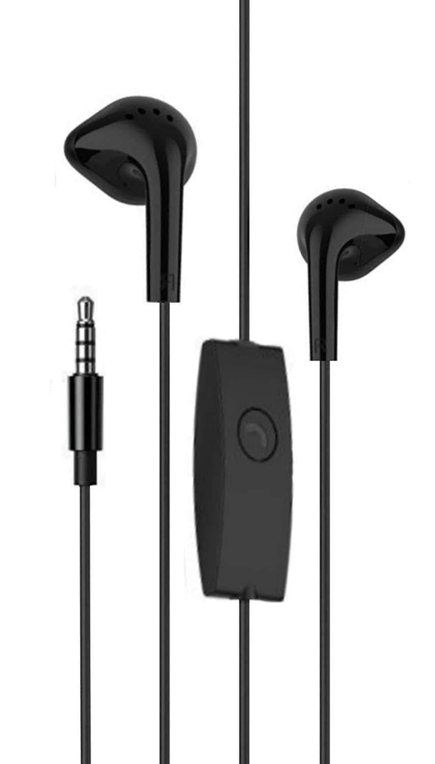 Earphones Headphones for HTC One X AT&T Earphone Original Like Wired Stereo Deep Bass Head Hands-free Headset Earbud With Built in-line Mic, With Premium Quality Good Sound Call Answer/End Button, Music 3.5mm Aux Audio Jack (YS,Black)