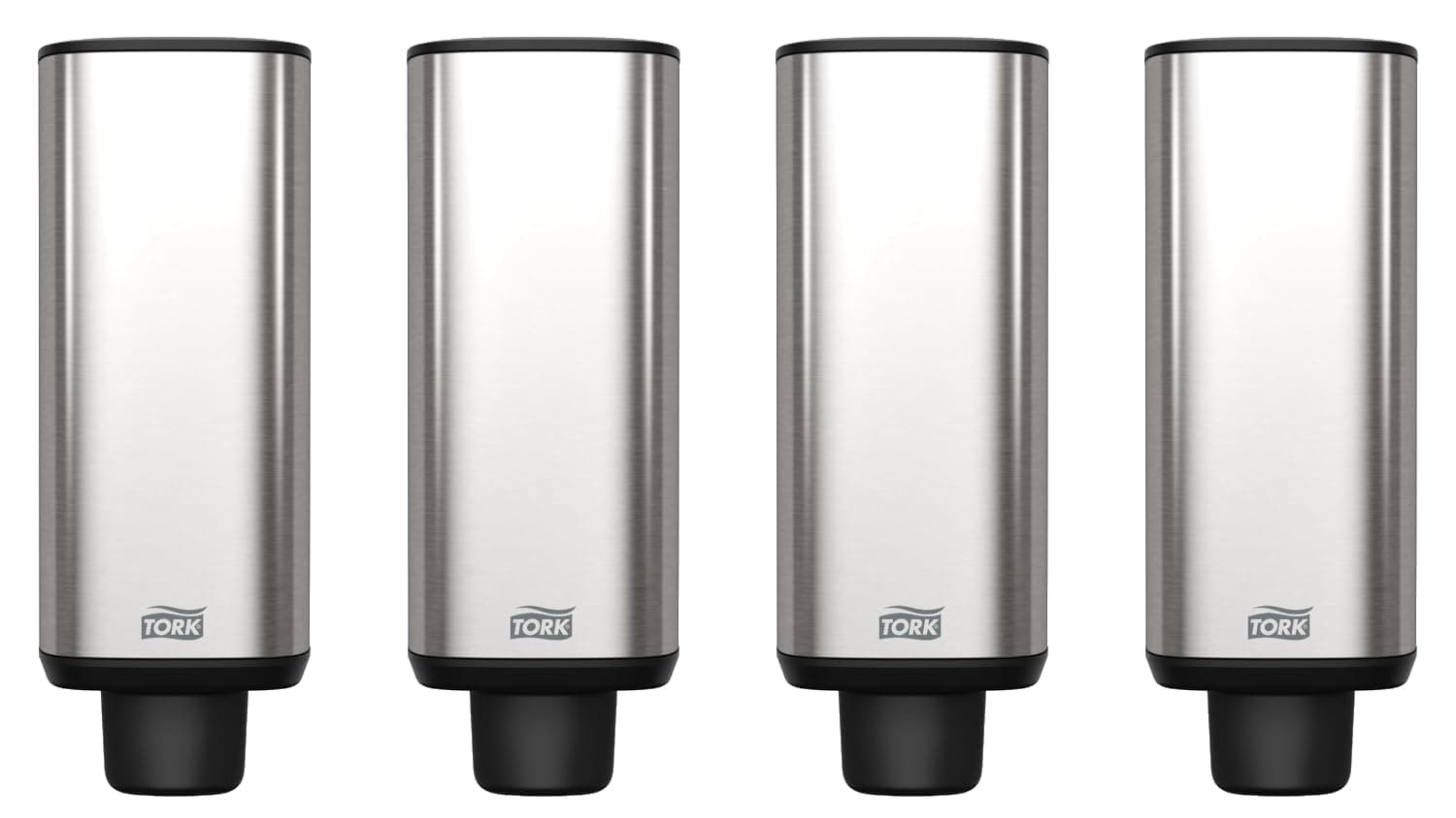 Tork 466000 Image Design Foam Skincare Manual Dispenser, 11.375" Height x 4.25" Width x 4.25" Diameter, Stainless Steel, for use with Tork 401211, 401212, 401213 or 400261