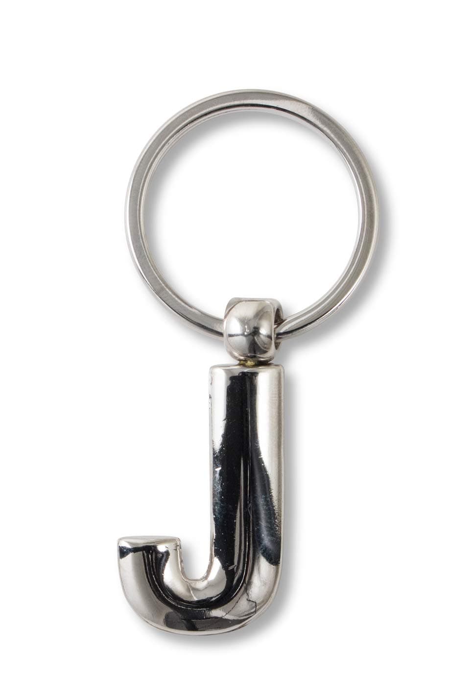 IF Metal Letter Keyring Personalised Alphabet Letters - Silver - J Keyring, 7 cm;,Silver