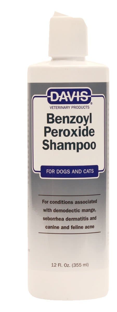 Benzoyl Peroxide Medicated Dog & Cat Shampoo, 12 oz. – Dermatitis and Demodectic Mange, White (DM150 12)