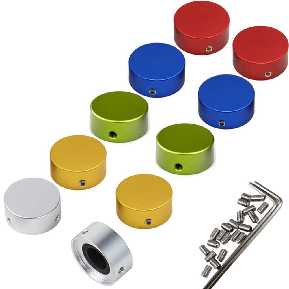 Pedal Footswitch Topper with 3 Screws and Rubber Insert lock tightly on very common pedal switch(3/8"10mm) 10 pack Red Silver Gold Blue Green