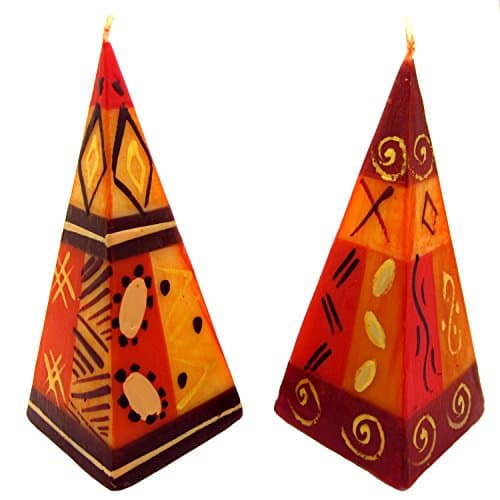 Set of Two Hand-Painted Pyramid Candles - Bongazi Design - Nobunto