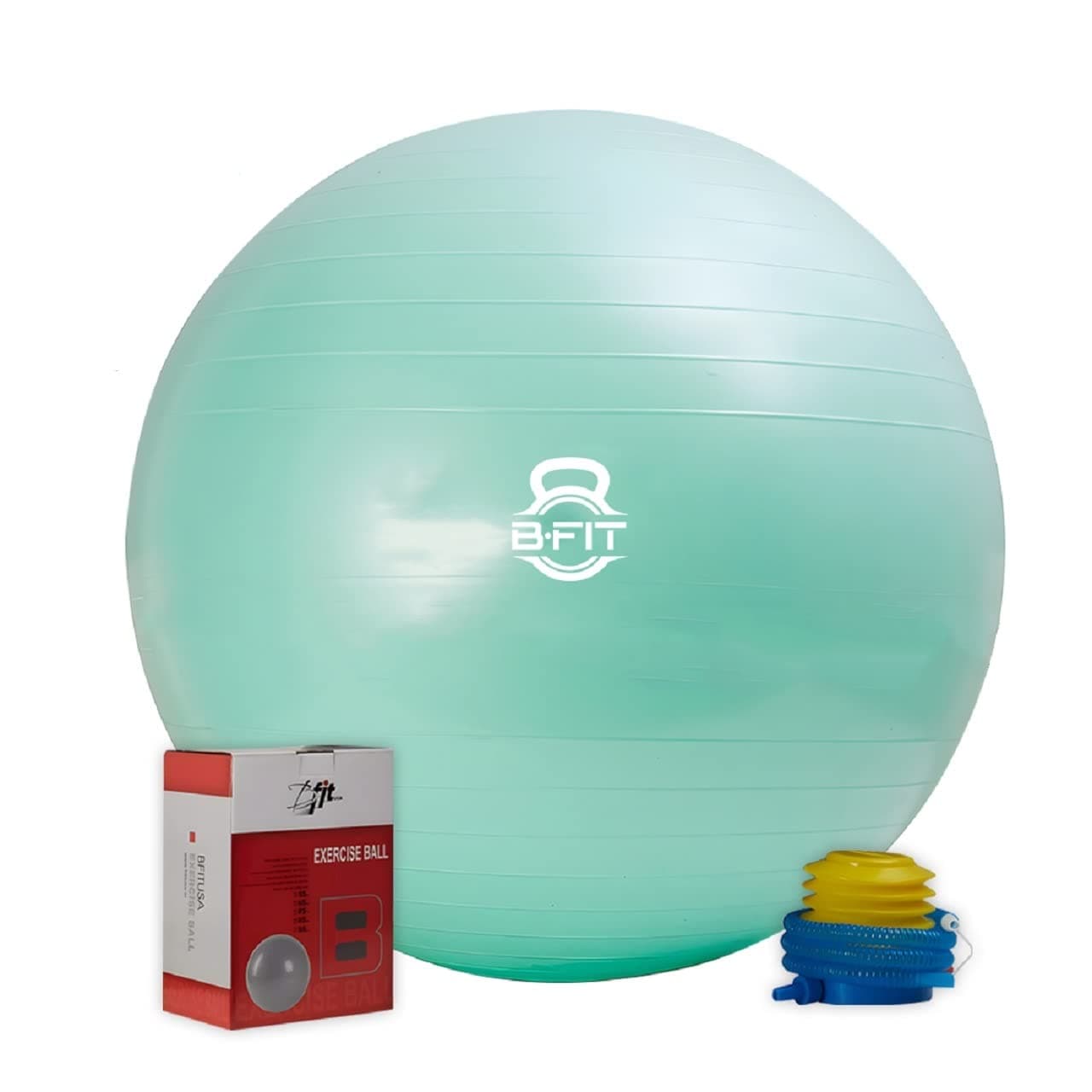 B fit Polyvinyl Chloride (PVC) Anti Burst Heavy Commercial Exercise & Fitness Gym/Exercise Ball (Teal, 95 Cm)