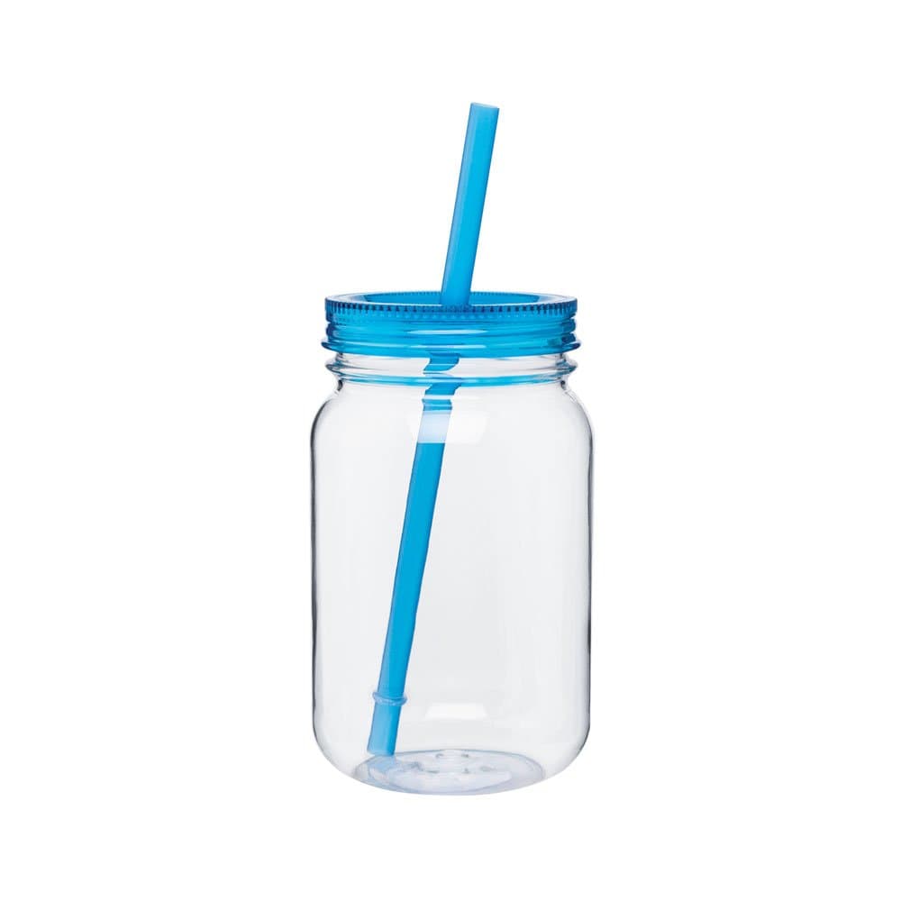 Mason Jar Tumbler, 25oz. Capacity - Aqua