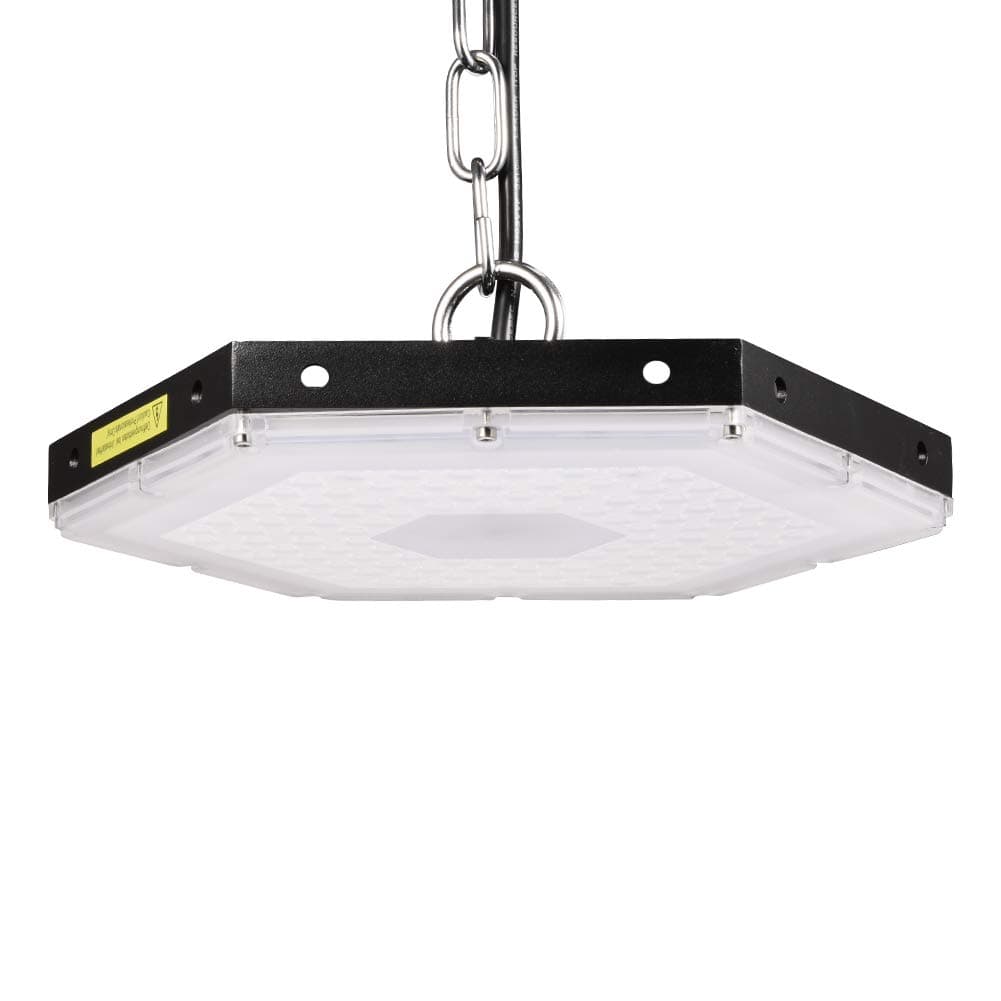 Viugreum LED High Bay Light, Viugreum 100W UFO Industrial Pendant Ceiling Lights, Indoor/Outdoor 9000LM Commercial Hanging Chandelier IP65 Floodlights, 6500K Daylight White Garage Lighting Fixtures