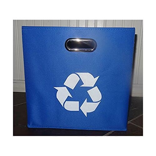 Blue Folding Recylce Bin 13x13x13 Inch by Alexi Ricci Missing Recycle Logo