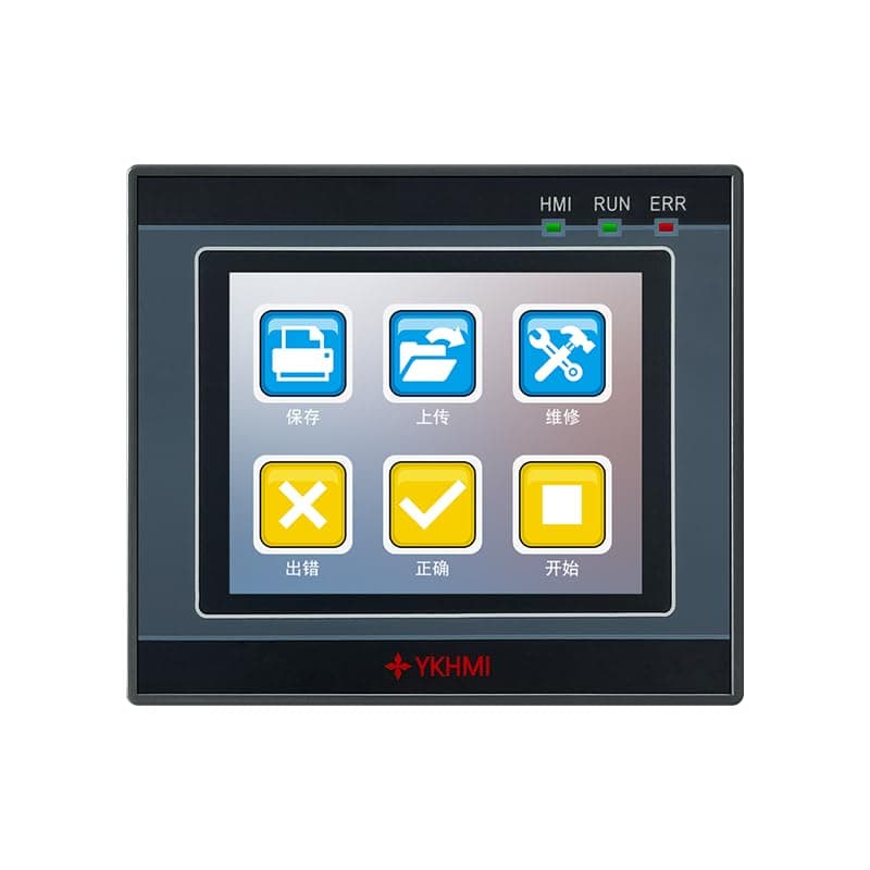 PLC HMI All in One Integrated Programmable Logic Controller, 2.8 Inch Touch Screen TFT LCD Display with 7 Input 5 Relay Output, 4 Transistor Output for 2 High-Speed Pulse 100KHz and Direction