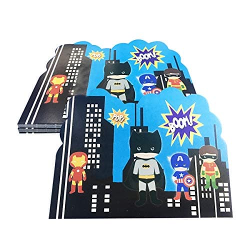 20 pcs Superhero Birthday Party Invitations