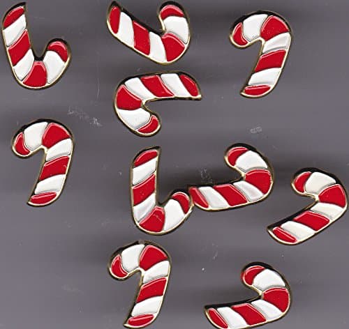 Large Christmas Candy Cane Brads - 10pc