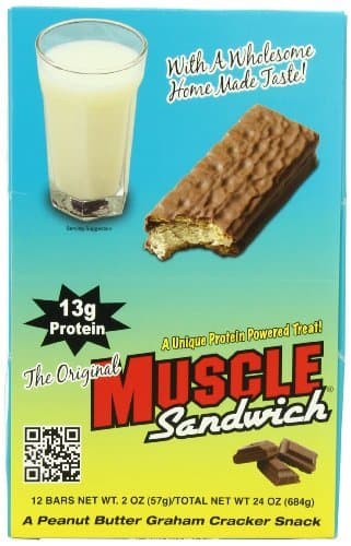 Muscle Foods Muscle Sandwich Bars, Peanut Butter Graham, 2-Ounce Bars ( 12 count ) by Muscle Foods