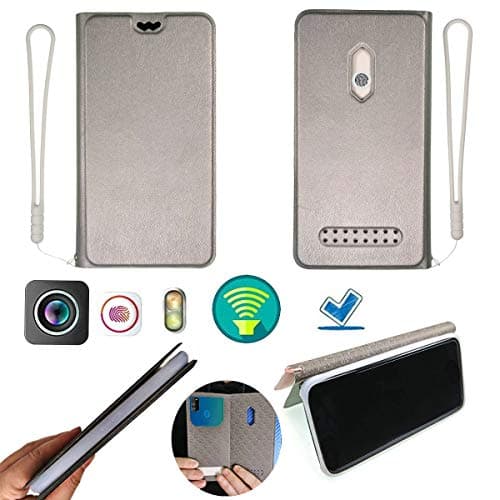 Case for Samsung Gt-S5830 Ace La Fleur/Galaxy Ace S5830 Case Silicone Protection Ring + Flip Cover Stand Shell Silver