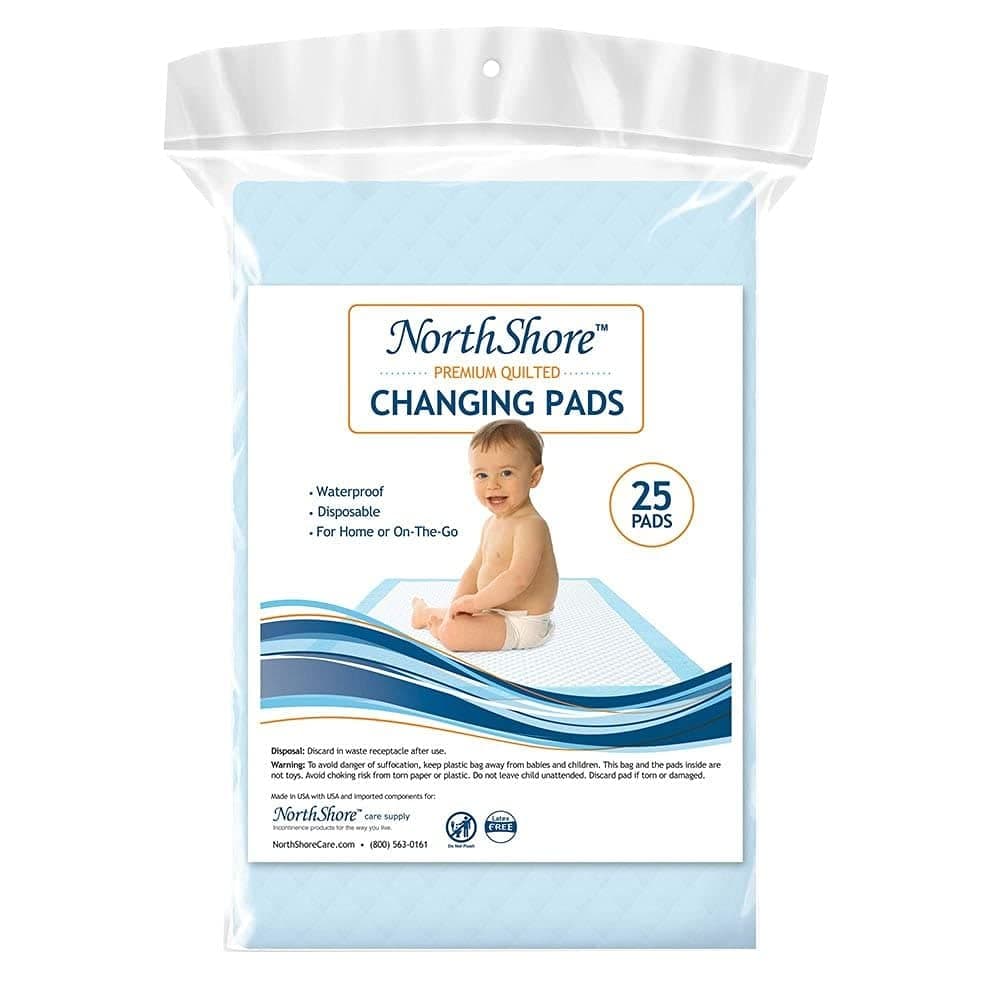 NorthShorePremium Quilted 17 x 24, 8 oz. Baby Changing Pads, Small, Pack/25