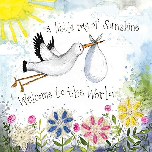 Alex Clark Little Ray of Sunshine New Baby Foil Card - Bird - Floral - Baby Card - Nature - Greeting Card - Cards To Celebrate - Designed and Printed in the UK…