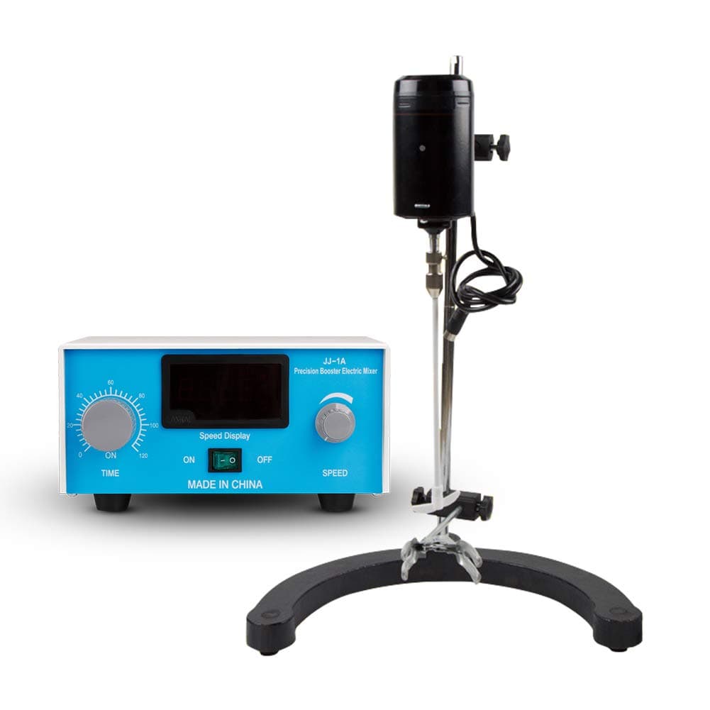 Wellish Electric Overhead Stirrer Lab Mixer Blender with Stir Bar Costant Speed 0-3000RMP 120W Digital Magnetic Mixer for Lab Industry Processing Range 50-250L